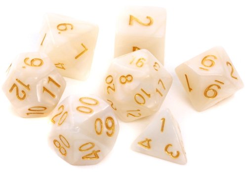 Rebel RPG Dice Set - Pearl - White