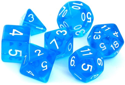Rebel RPG Dice Set - Crystal - Blue