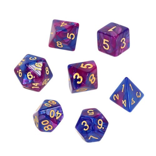 Rebel RPG Dice Set - Two Color - Dark Blue and Purple