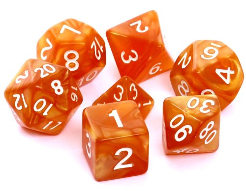 Rebel RPG Dice Set - Pearl - Dark Yellow