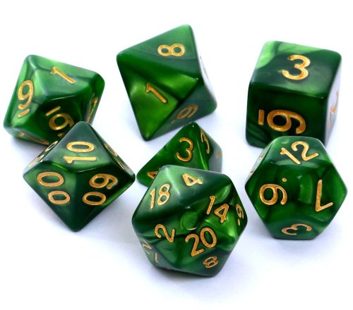 Rebel RPG Dice Set - Pearl - Green