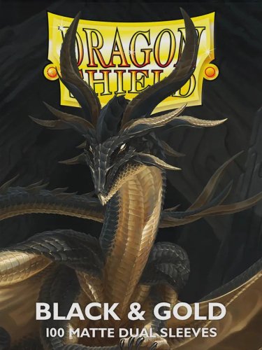 Dragon shield Sleeves - Matte Standard size - Black & Gold (100 Sleeves)
