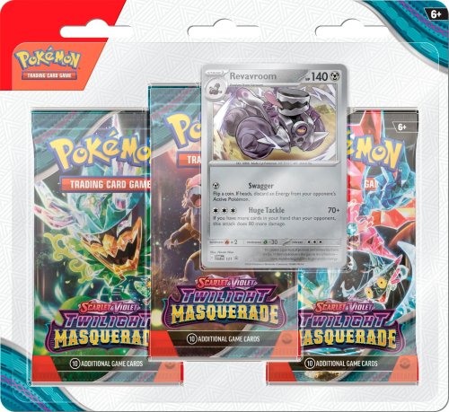 The pokémon company international Pokemon TCG - Scarlet & Violet 6 Twilight Masquerade Checklane 3-Pack Blister - Revavroom