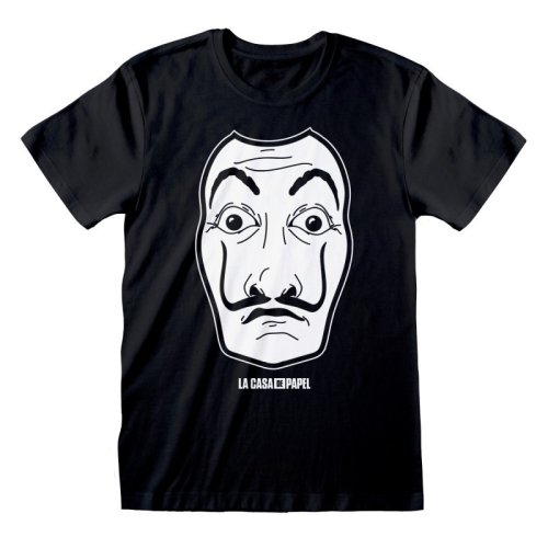 Heroes inc. La Casa De Papel - Black Mask T-Shirt | Medium