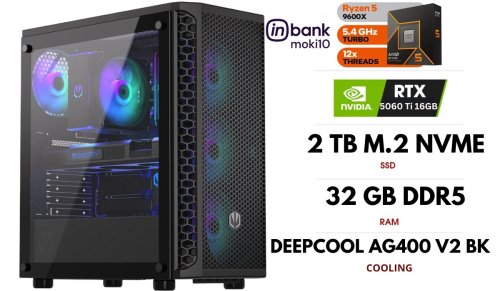 Gameroom PC| RYZEN 5 9600X, DDR5 32GB 6000MHz, NVME M.2 SSD 2TB, RTX 5060 Ti 16GB