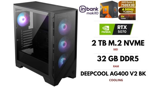 Gameroom PC| RYZEN 5 7500X3D, DDR5 32GB 6000MHz, NVME M.2 SSD 2TB, RTX 5070