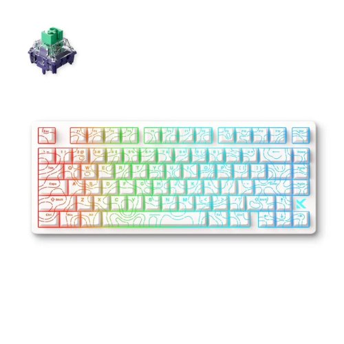 Mchose Jet 75 Wired Magnetic Gaming Keyboard | US | Kailh Magnetic God Switch | White Topograhic