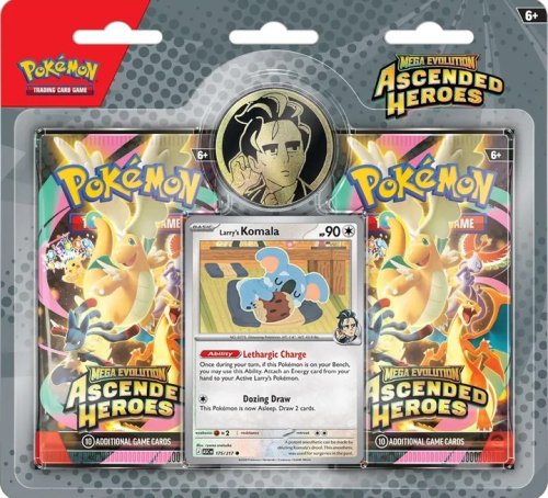 The pok&eacute;mon company international Pokemon TCG: Mega Evolution - Ascended Heroes Trainer's 2-pack Blister - Larry's Komala