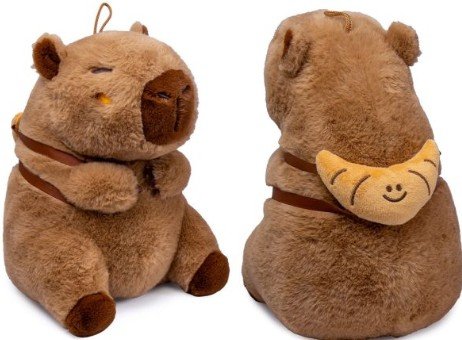 Pc merch Kawaii - Capybara With Croissant Backpack Plush | 25 cm