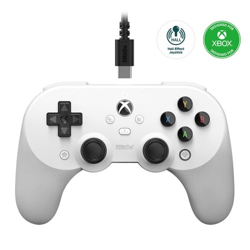 8bitdo PRO 2 wired remote Hall Effect | White | Xbox, PC