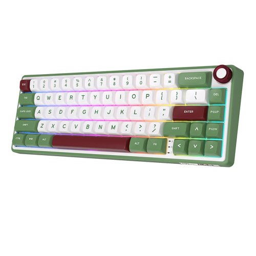 Royal kludge R65 RGB Green sand wired mechanical keyboard | 600%, Chartreuse switches, US