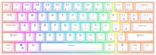 Royal kludge RK61 TKL Keyboard | 60%, Hot-swap, Blue Switches, US, White