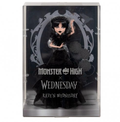 Mattel - Monster High Wednesday Addams Rave N Wednesday Black Dress