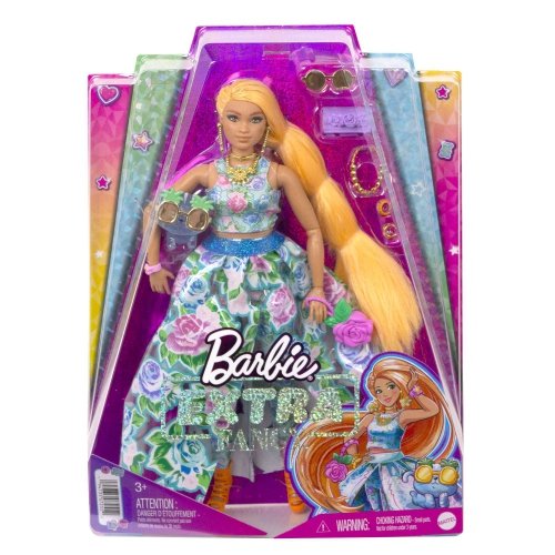 Mattel - Barbie Extra Fancy Doll In Floral Dress With Pet Kitten / from Assort