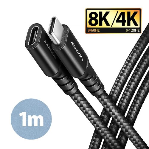 Axagon CABLE USB-C EXTENSION 1M/BLACK BUCM32-CF10AB