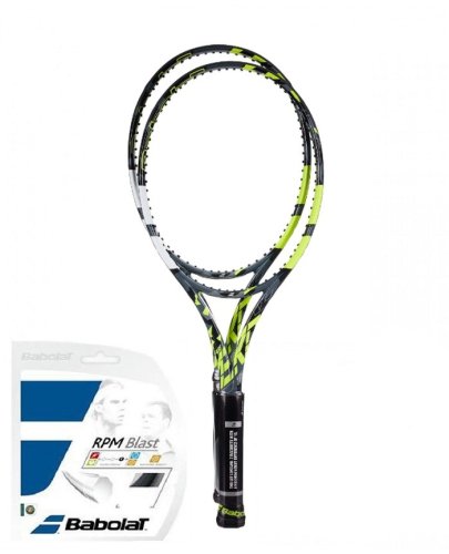 Babolat Pure Aero 98 2 Pack - grey/yellow/white + string
