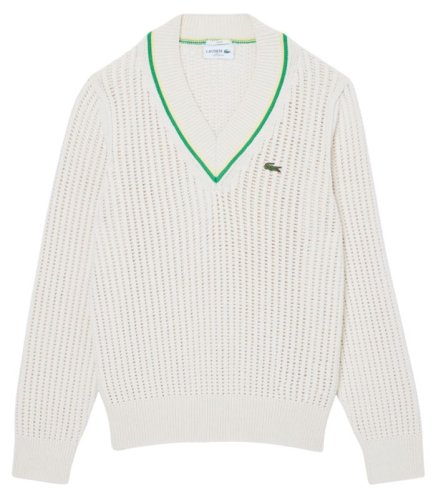 Lacoste V Neck Striped Tennis