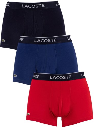 Lacoste Casual Cotton Stretch Boxer 3P - navy blue/red/navy blue