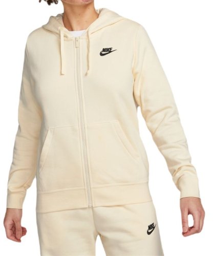 Nike Sportswear Club Fleece Full Zip Hoodie - coconut milk/black