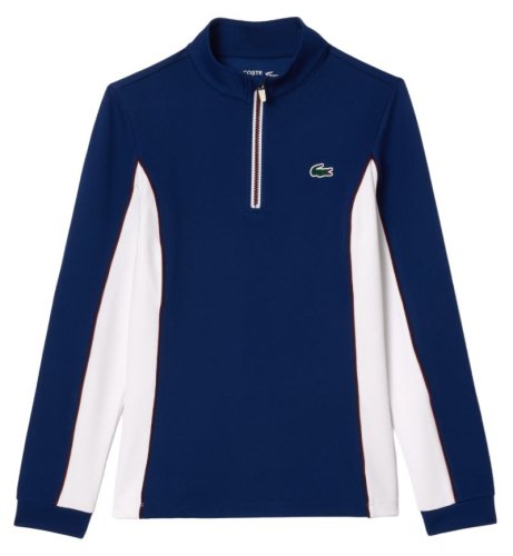 Lacoste Slim Fit Quarter-Zip Sweatshirt - navy blue/white