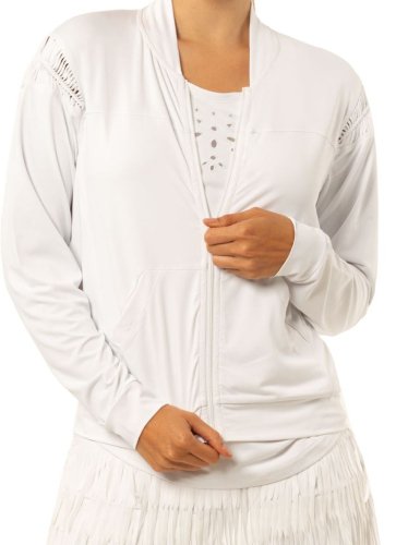 Lucky in love Macram&eacute; Core Bomber Jacket Women - white