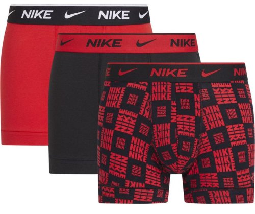 Nike Everyday Cotton Stretch Trunk 3P - logo checkers print/uni red/black