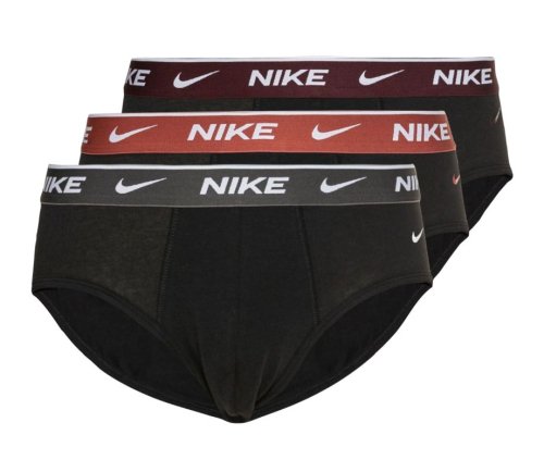 Nike Everyday Cotton Stretch Brief 3P - black/rust/charcoal heather/burgundy