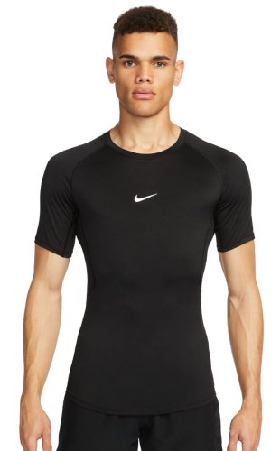 Nike Pro Dri-FIT Tight Short-Sleeve Fitness Top - black/white