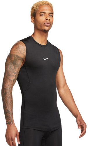 Nike Pro Dri-Fit Tight Sleeveless Fitness Top - black/white