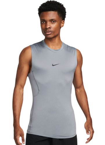Nike Pro Dri-Fit Tight Sleeveless Fitness Top - smoke grey/black