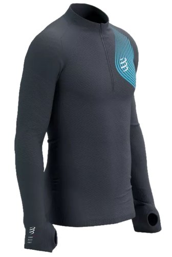 Compressport Winter Trail Postural Long Sleeve Top - magnet/hawaiian ocean