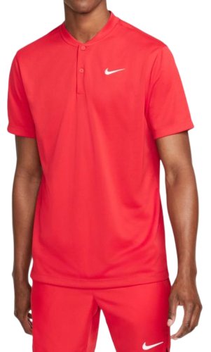 Nike Men's Court Dri-Fit Blade Solid Polo - university red/white