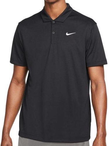 Nike Men's Court Dri-Fit Solid Polo - black/white