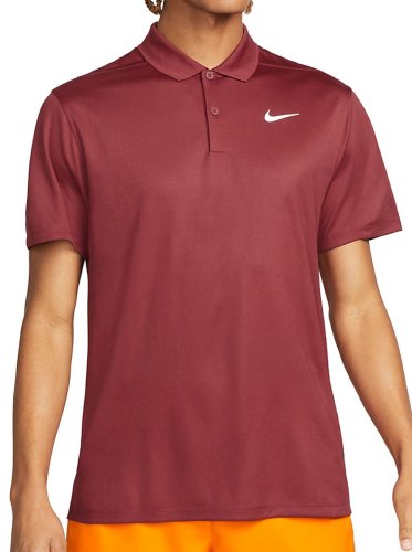 Nike Court Dri-Fit Pique Polo M - pomegranate/white