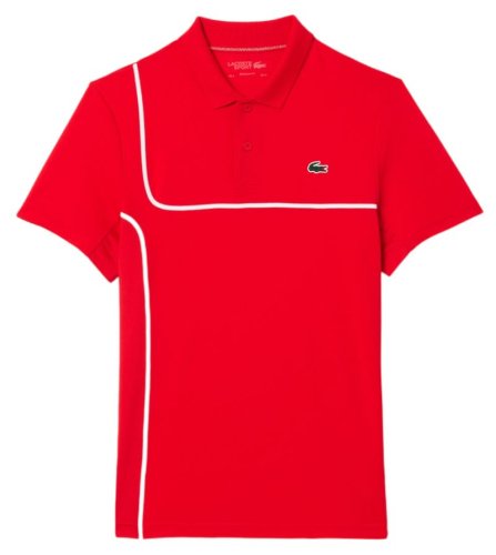 Lacoste Sport Tennis Piped Technical Piqu&eacute; Polo - red