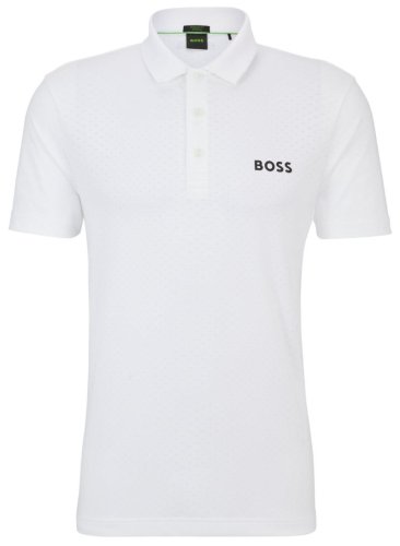 Boss Paddytech Degrad&eacute;-Jacquard Polo Shirt - white