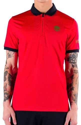 Hydrogen Half Zip Tech Tee - red/blue navy