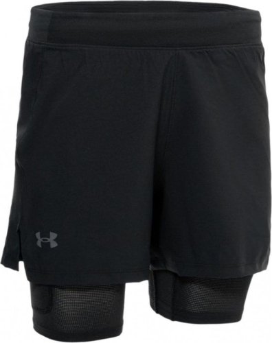 Under armour Men's UA Iso-Chill Run 2-in-1 Shorts - black/reflective