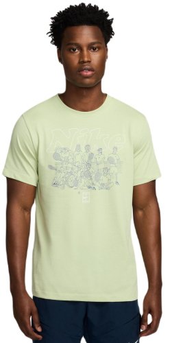 Nike Court Dri-Fit Printed T-Shirt - olive aura