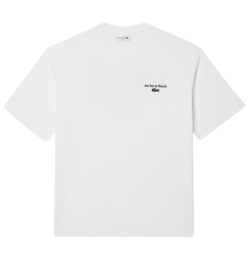 Lacoste Loose Fit Heavy Jersey Printed - white