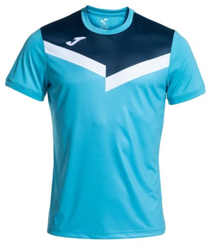 Joma Court Short Sleeve T-Shirt - fluor turquoise/navy