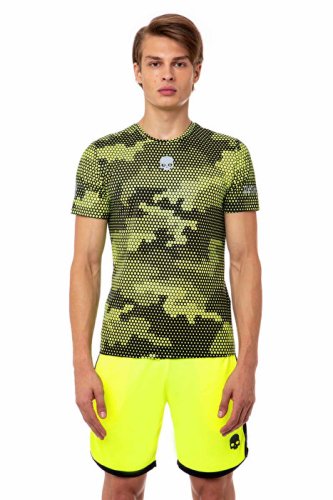 Hydrogen Tech Camo Tee Man - camo fluo yellow/black