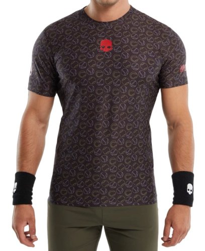 Hydrogen Tennis Balls Allover Tech T-Shirt - black