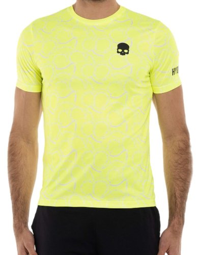 Hydrogen Allover Tennis Tech T-Shirt - fluo yellow