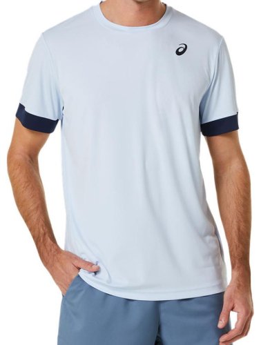 Asics Court Short Sleeve Top - soft sky/midnight