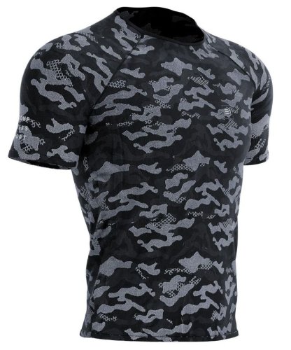 Compressport Training Short Sleeve T-Shirt Camo Premium - black/camo