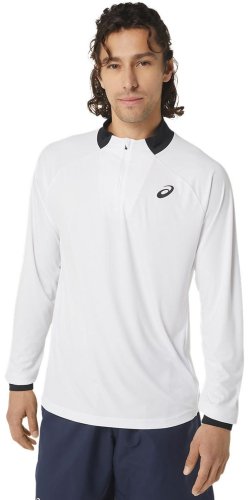 Asics Men Court 1/2 Zip Long Sleeve Top - brilliant white