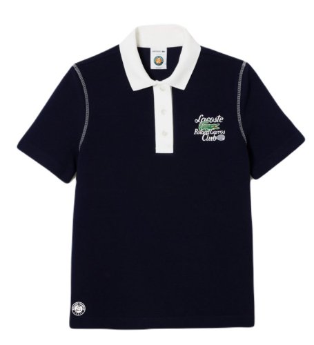Lacoste Sport Roland Garros Edition Cotton Pique Polo Shirt - navy blue/white