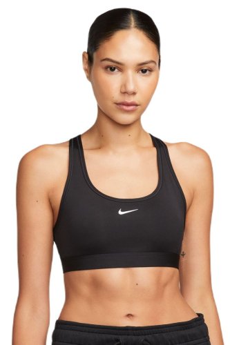 Nike Swoosh Light Support Non-Padded Sports Bra - black/white
