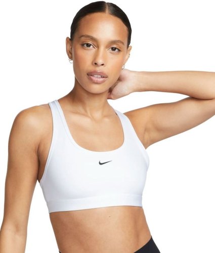 Nike Swoosh Light Support Non-Padded Sports Bra - white/black